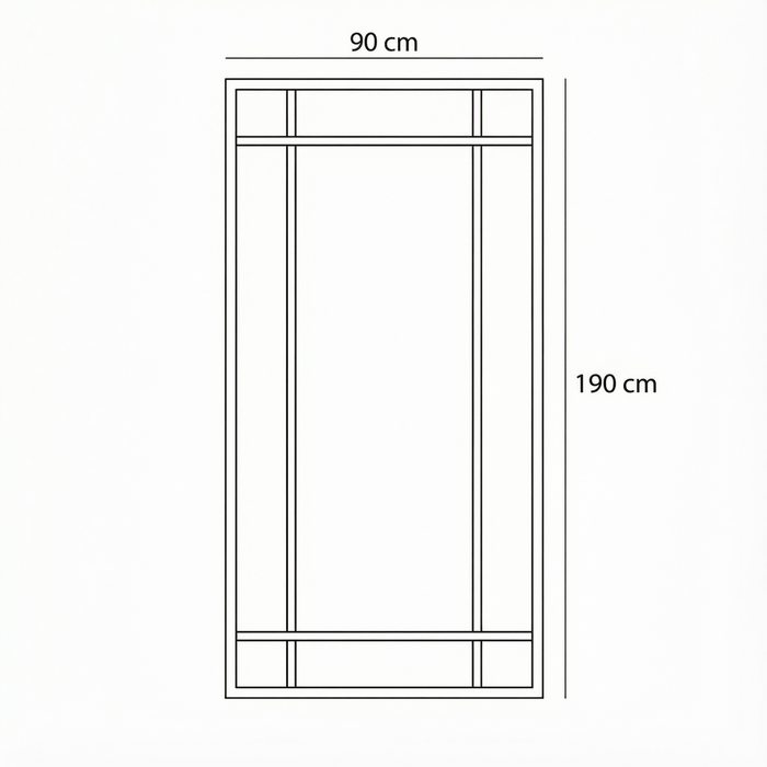 DMC  Raamwerk Spiegel Nova Zwart Staal 90x190 cm