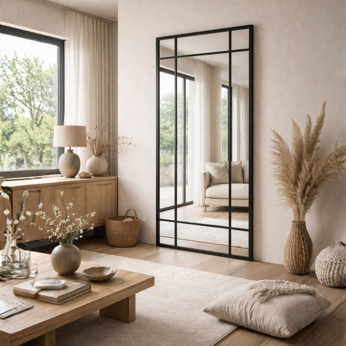 DMC  Raamwerk Spiegel Nova Zwart Staal 90x190 cm