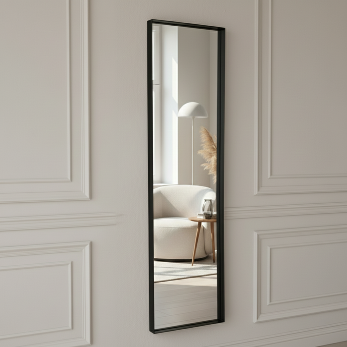 DMC  Stalen Passpiegel James Zwart 30x120 cm