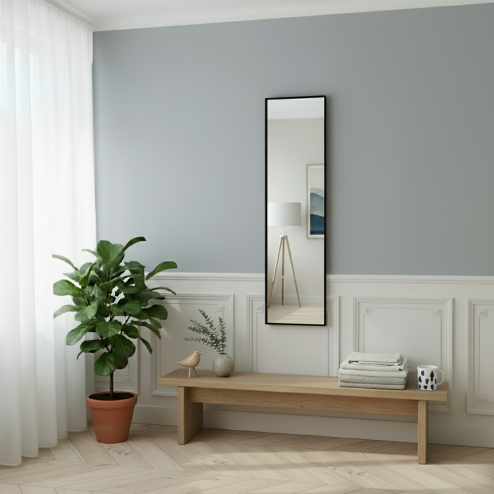 DMC  Stalen Passpiegel James Zwart 30x120 cm