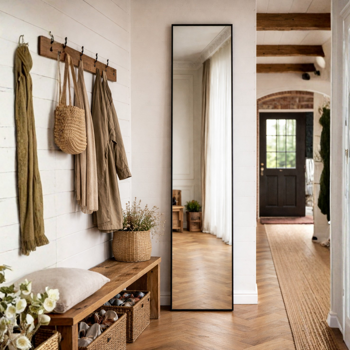 DMC  Passpiegel Caro Slank Stalen Spiegel Zwart 35x200 cm