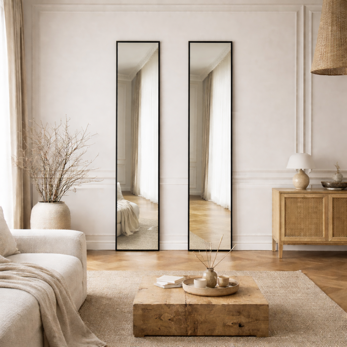 DMC  Passpiegel Caro Slank Stalen Spiegel Zwart 35x200 cm