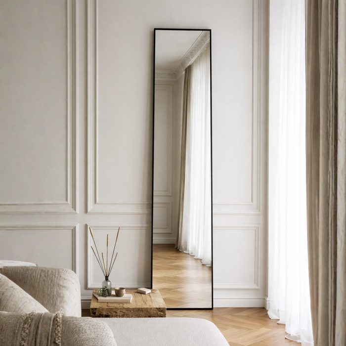 DMC  Passpiegel Caro Slank Stalen Spiegel Zwart 35x200 cm