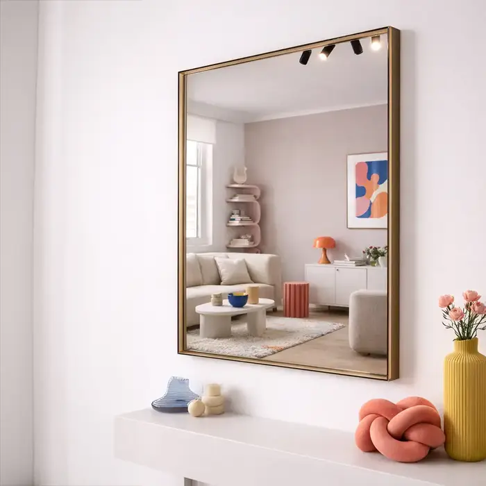 WALLMORE Spiegel Amber | met plexiglas lijst | Bruin 60x75