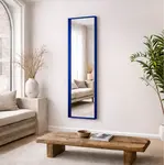 Spiegel Amber Blauw | met plexiglas lijst | 40x135