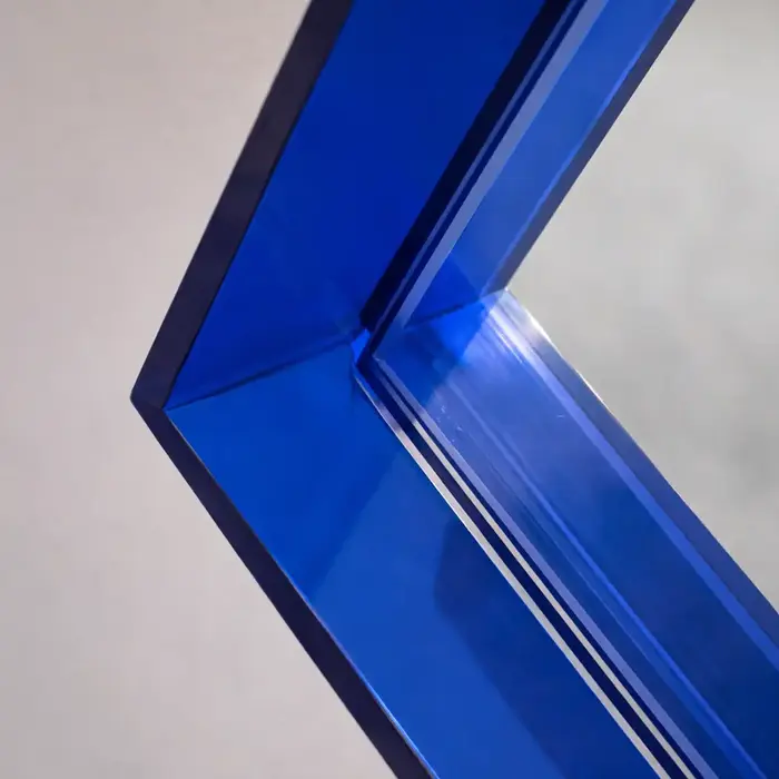 WALLMORE Spiegel Amber Blauw | met plexiglas lijst | 40x135