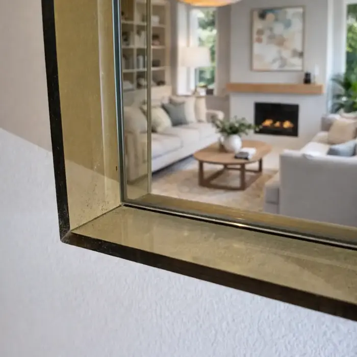 WALLMORE Spiegel Amber | met plexiglas lijst | Bruin 60x75