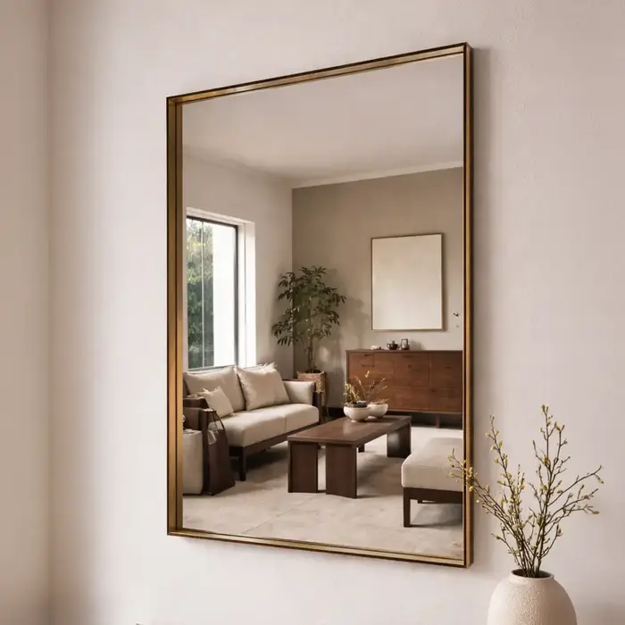 WALLMORE Spiegel Amber | met plexiglas lijst | Bruin 60x75