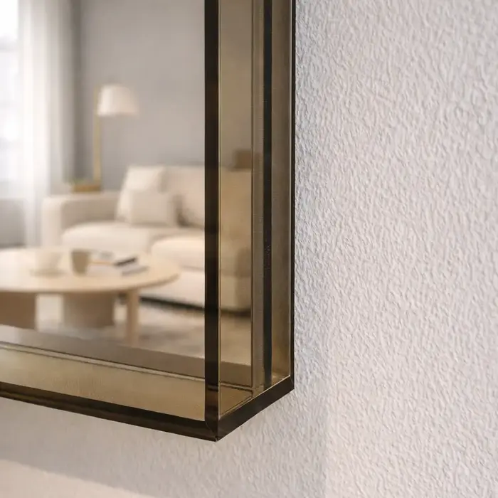 WALLMORE Spiegel Amber | met plexiglas lijst | Bruin 40x135