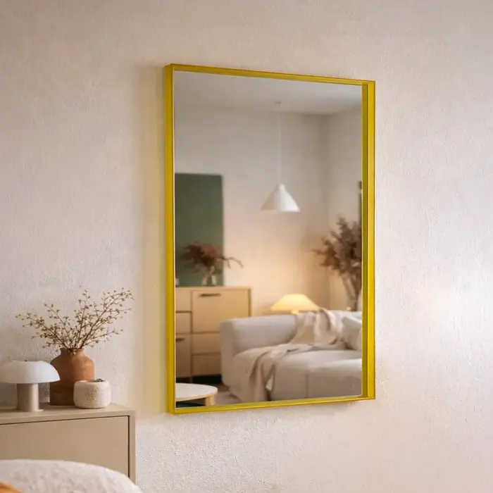 WALLMORE Spiegel Amber Geel | met plexiglas lijst | 60x75