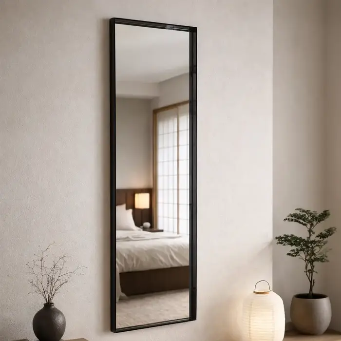 WALLMORE Spiegel Amber Zwart | met plexiglas lijst | 40x135