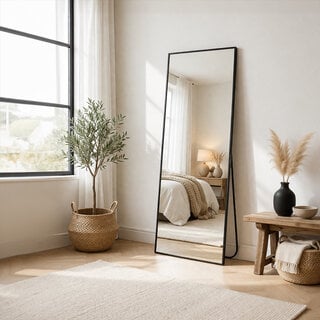 WALLMORE Passpiegel Stijn Zwart 47x160 cm