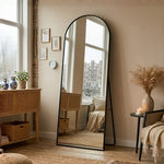 Boogspiegel Kaja Zwart met Staander 75x180 cm