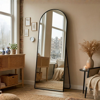 Boogspiegel Kaja Zwart 75x180 cm