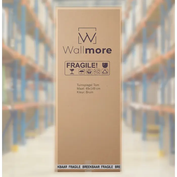 WALLMORE Tuinspiegel Tom  Bruin  |  49x149 cm