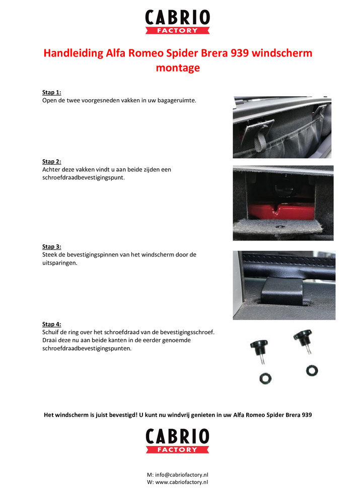 Alfa Romeo Windscherm Alfa Romeo Spider 939 Alfa Romeo Windscherm Alfa Romeo Spider 939