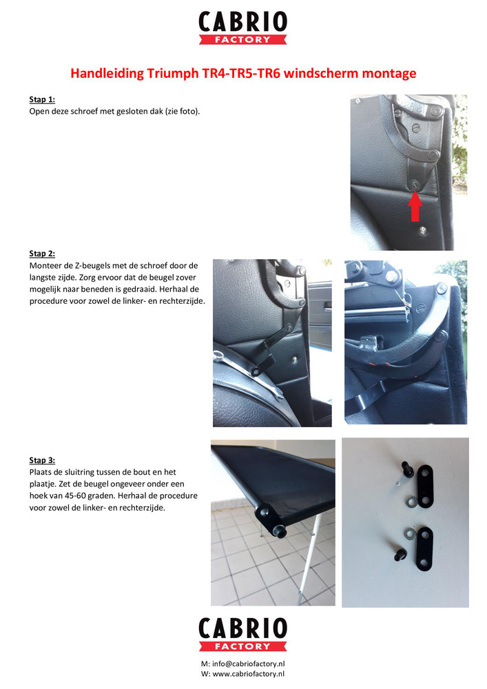 Triumph Windscherm Triumph TR4-TR6 Triumph Windscherm Triumph TR4-TR6