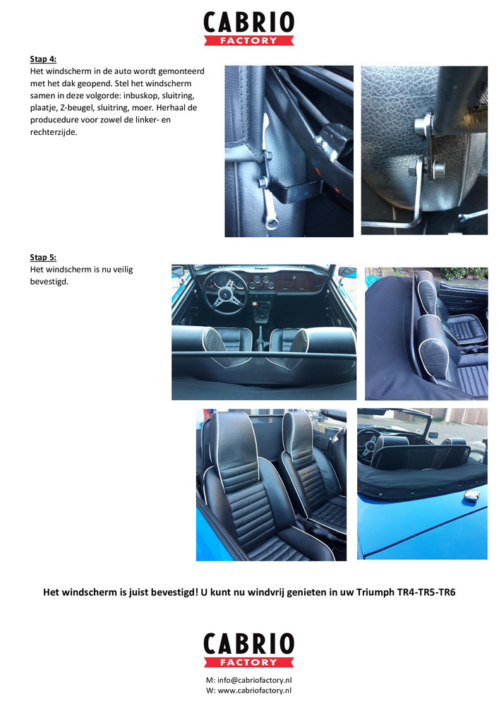 Triumph Windscherm Triumph TR4-TR6 beige Triumph Windscherm Triumph TR4-TR6 beige