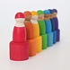 Grimm's 7 houten regenboogpopjes in bakjes Grimm's 7 houten regenboogpopjes in bakjes