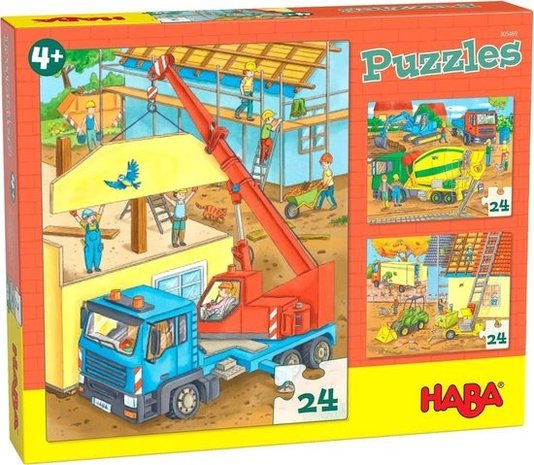 Haba Puzzels - Op de bouwplaats Haba Puzzels - Op de bouwplaats