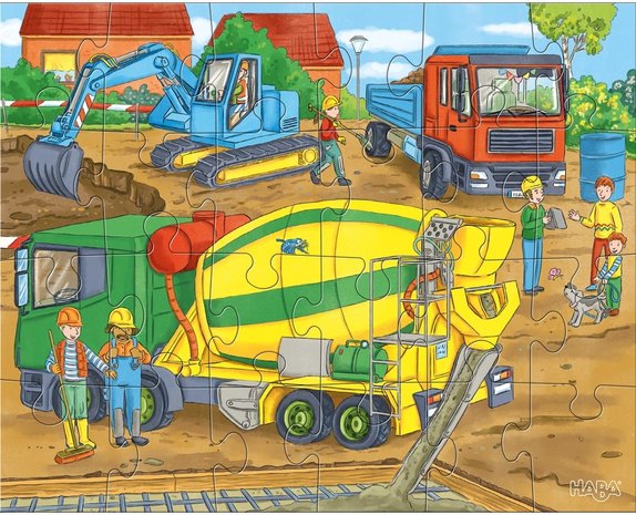 Haba Puzzels - Op de bouwplaats Haba Puzzels - Op de bouwplaats