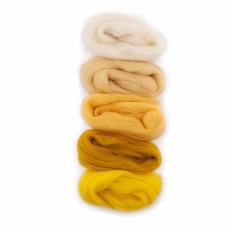 Lontwol Kleursetje 1 Wit-Geel Lontwol Kleursetje 1 Wit-Geel