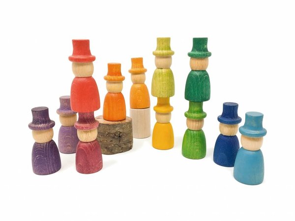 Grapat Houten nins - poppetjes met hoed (12 stuks) Grapat Houten nins - poppetjes met hoed (12 stuks)