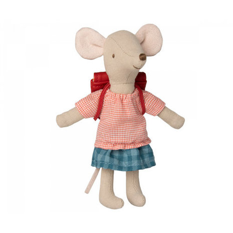 Maileg Driewieler Muis met Tas - Grote Zus (Rood) Maileg Driewieler Muis met Tas - Grote Zus (Rood)