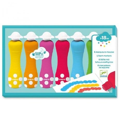 Djeco Schuimmarkers - 6 stuks Djeco Schuimmarkers - 6 stuks
