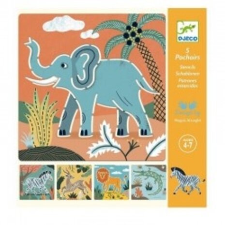 Djeco Sjablonen Wilde dieren Djeco Sjablonen Wilde dieren