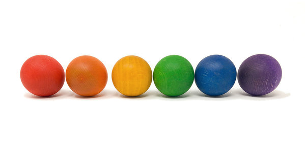 Grapat Houten Regenboogballen (6 stuks) Grapat Houten Regenboogballen (6 stuks)