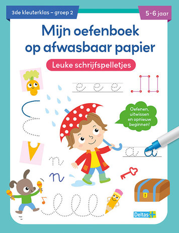 Deltas Mijn oefenboek op afwasbaarpapier - Leuke schrijfspelletjes (5-6 jaar) Deltas Mijn oefenboek op afwasbaarpapier - Leuke schrijfspelletjes (5-6 jaar)