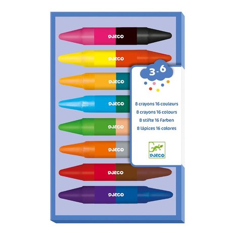 Djeco 8 Krijtjes met 16 kleuren Djeco 8 Krijtjes met 16 kleuren