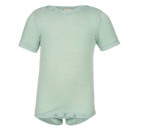 Engel Romper Wolzijde Korte mouw - Pastel Mint Engel Romper Wolzijde Korte mouw - Pastel Mint