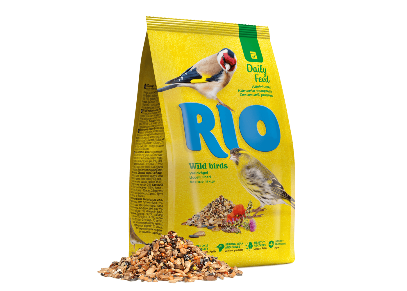 RIO RIO Aliments quotidiens pour les chardonnerets, les tarins des aulnes et autres oiseaux sauvages, 500 g