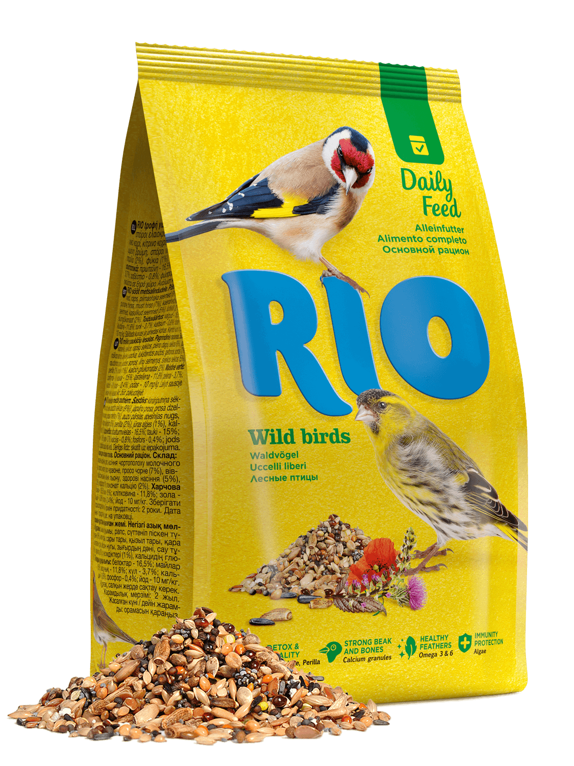RIO RIO Aliments quotidiens pour les chardonnerets, les tarins des aulnes et autres oiseaux sauvages, 500 g