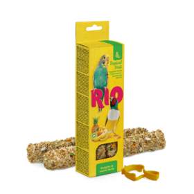 RIO RIO Bastoncini per parrocchetti e uccelli esotici con frutta tropicale, 2x40 g