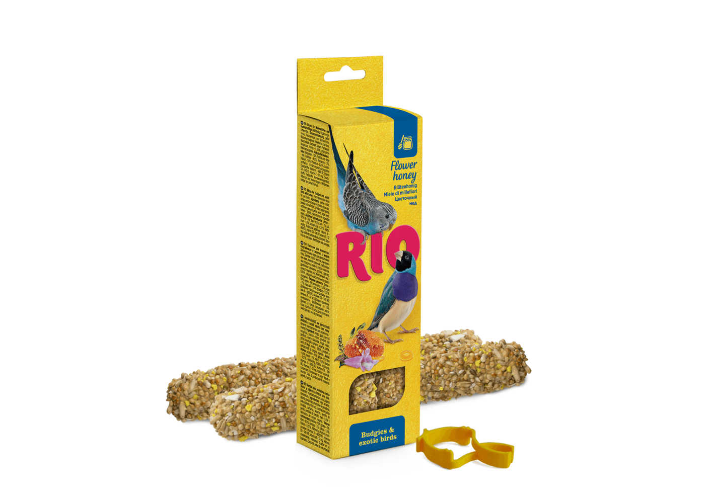 RIO RIO RIO Sticks per parrocchetti e uccelli esotici con miele, 2x40 g