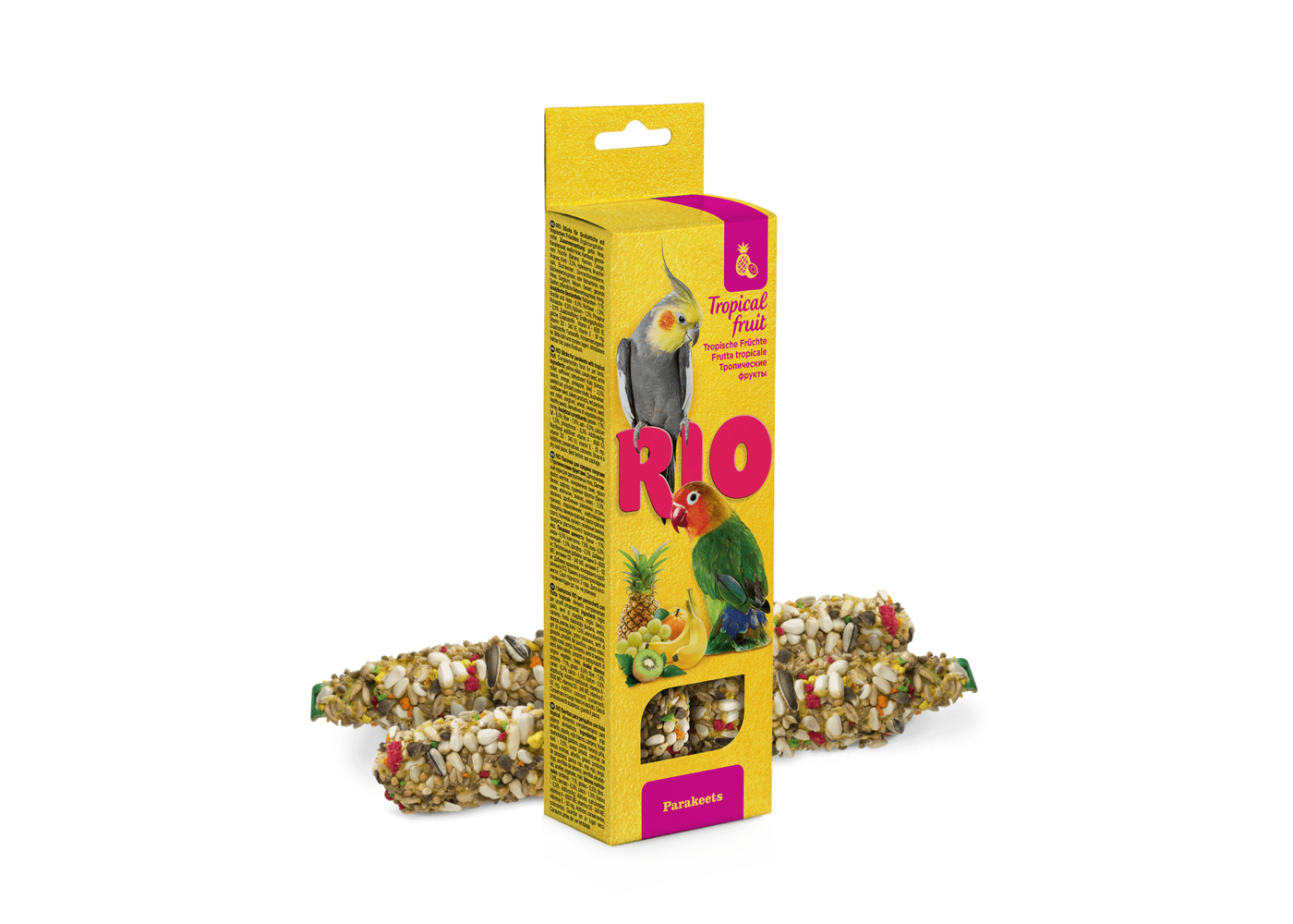 RIO RIO Bastoncini per parrocchetti con frutta tropicale, 2x75 g