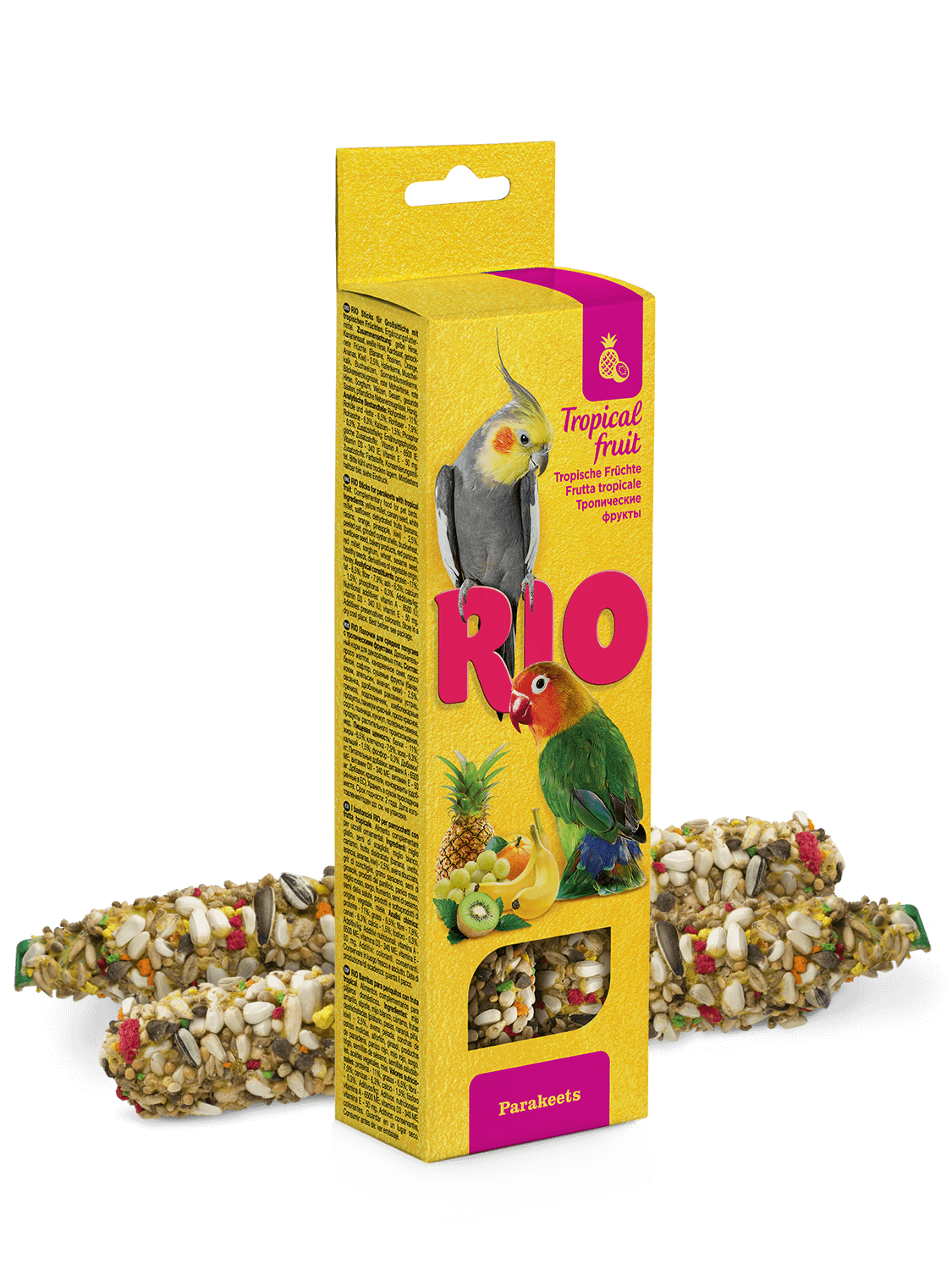RIO RIO Bastoncini per parrocchetti con frutta tropicale, 2x75 g