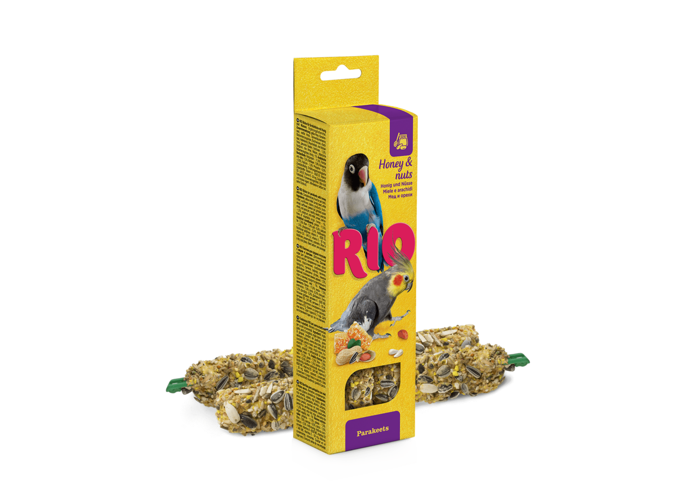 RIO RIO Bastoncini per cocorite con miele e noci, 2x75 g