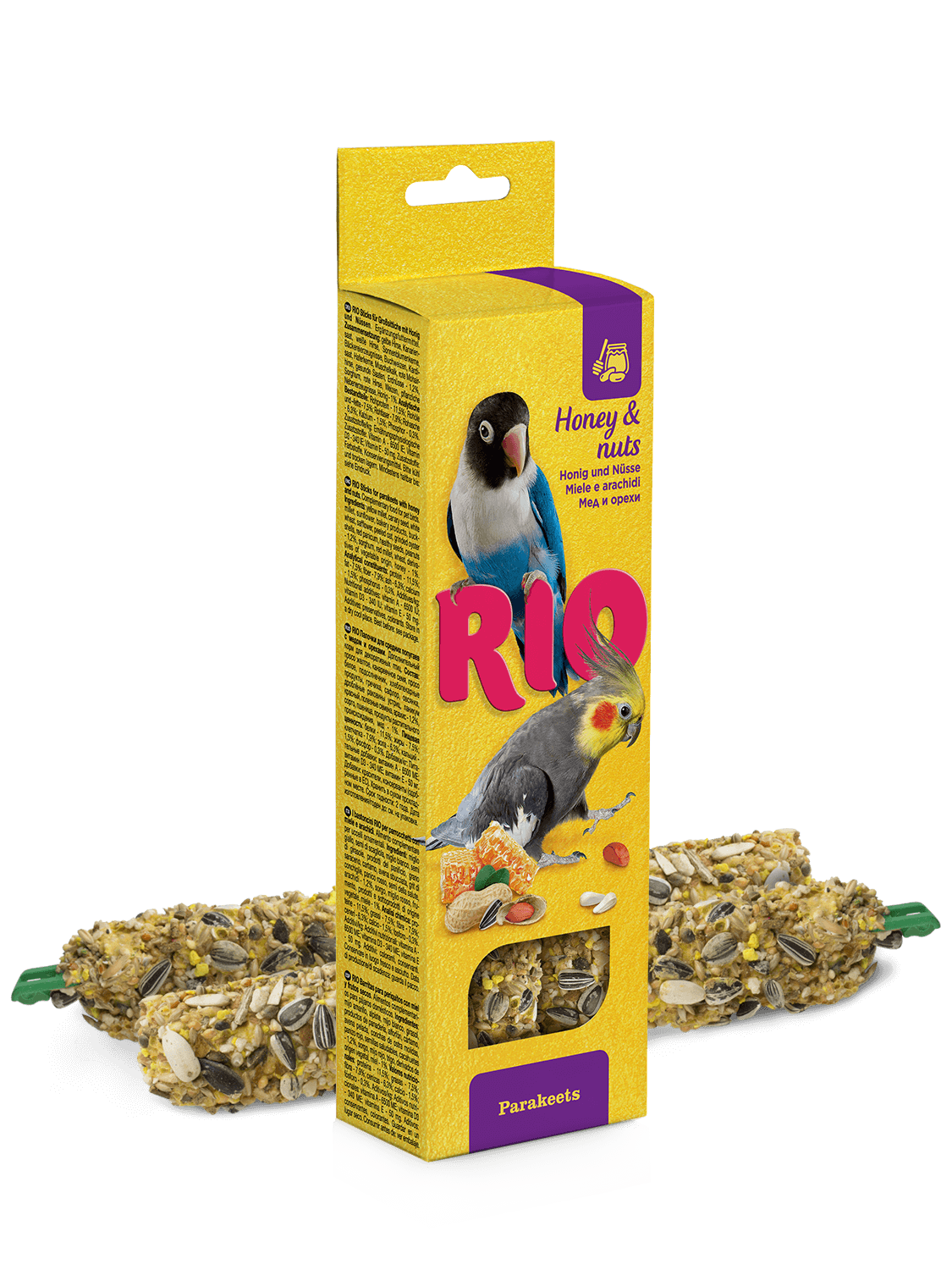 RIO RIO Bastoncini per cocorite con miele e noci, 2x75 g