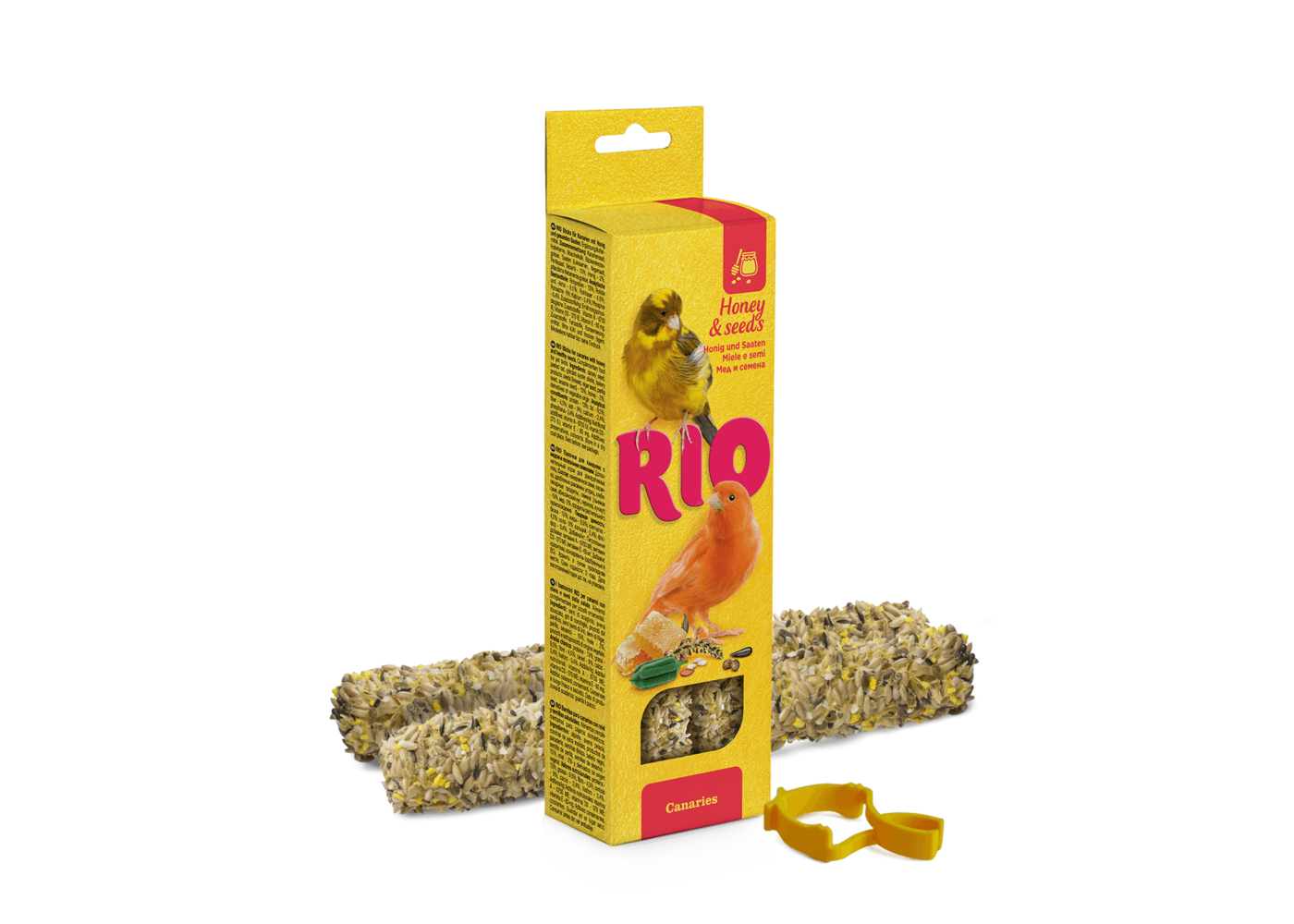 RIO RIO Bastoncini per canarini con miele e semi, 2x40 g