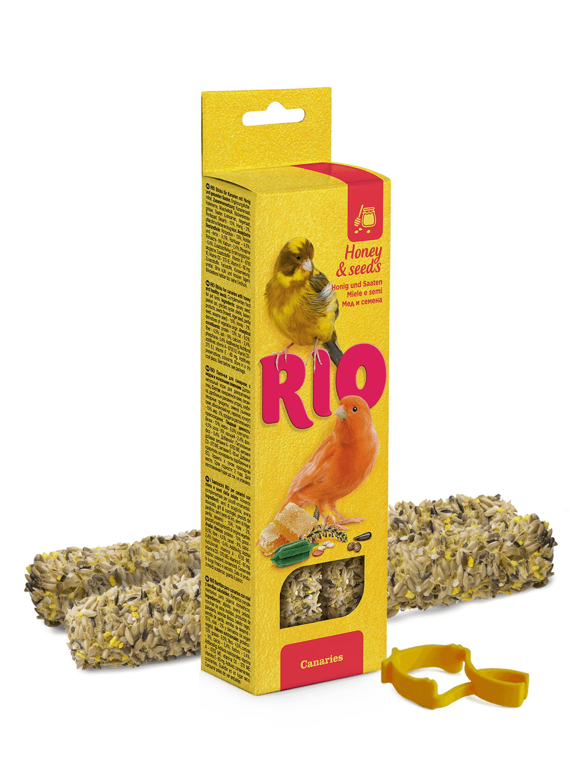 RIO RIO Bastoncini per canarini con miele e semi, 2x40 g