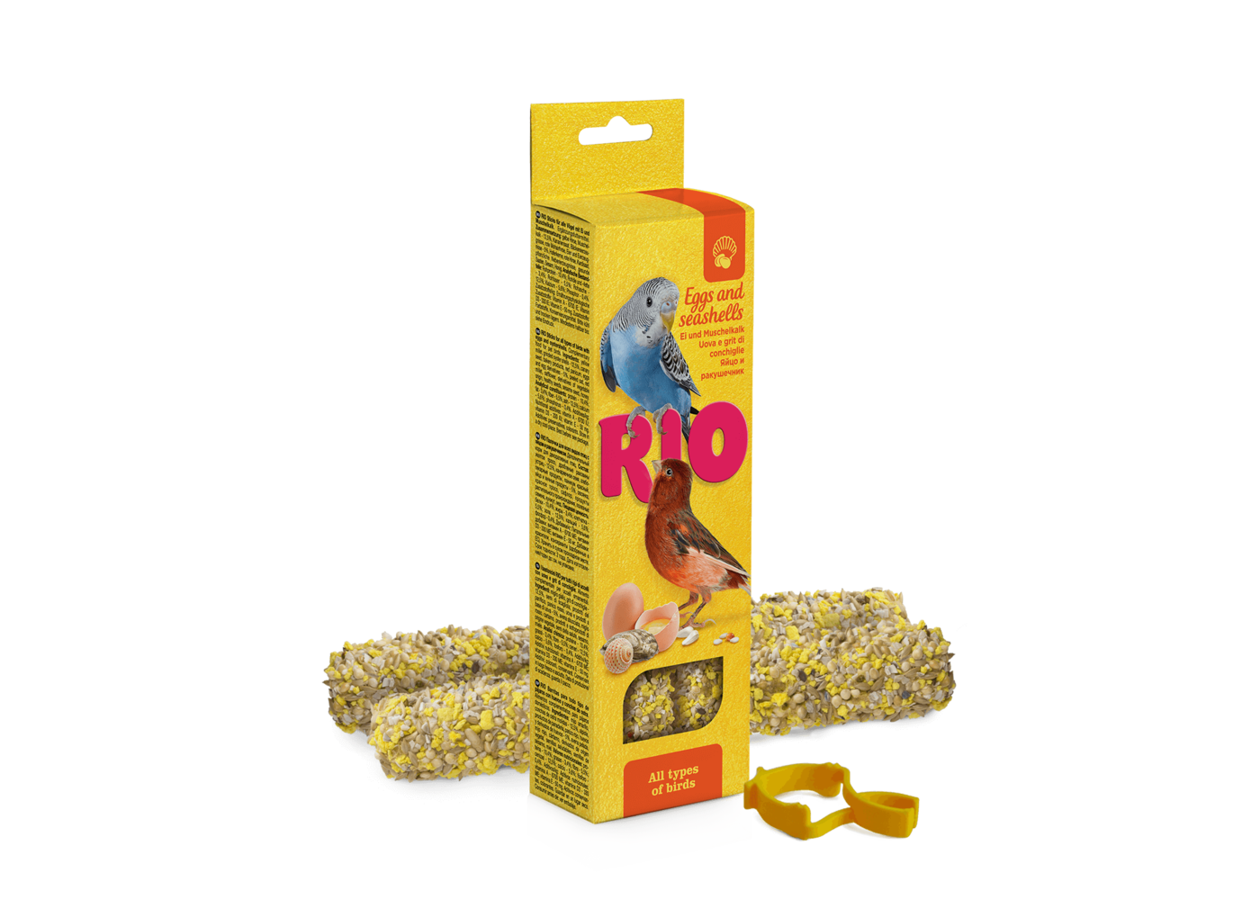 RIO Bastoni per tutti i tipi di uccelli con uova e conchiglie, 2x40 g