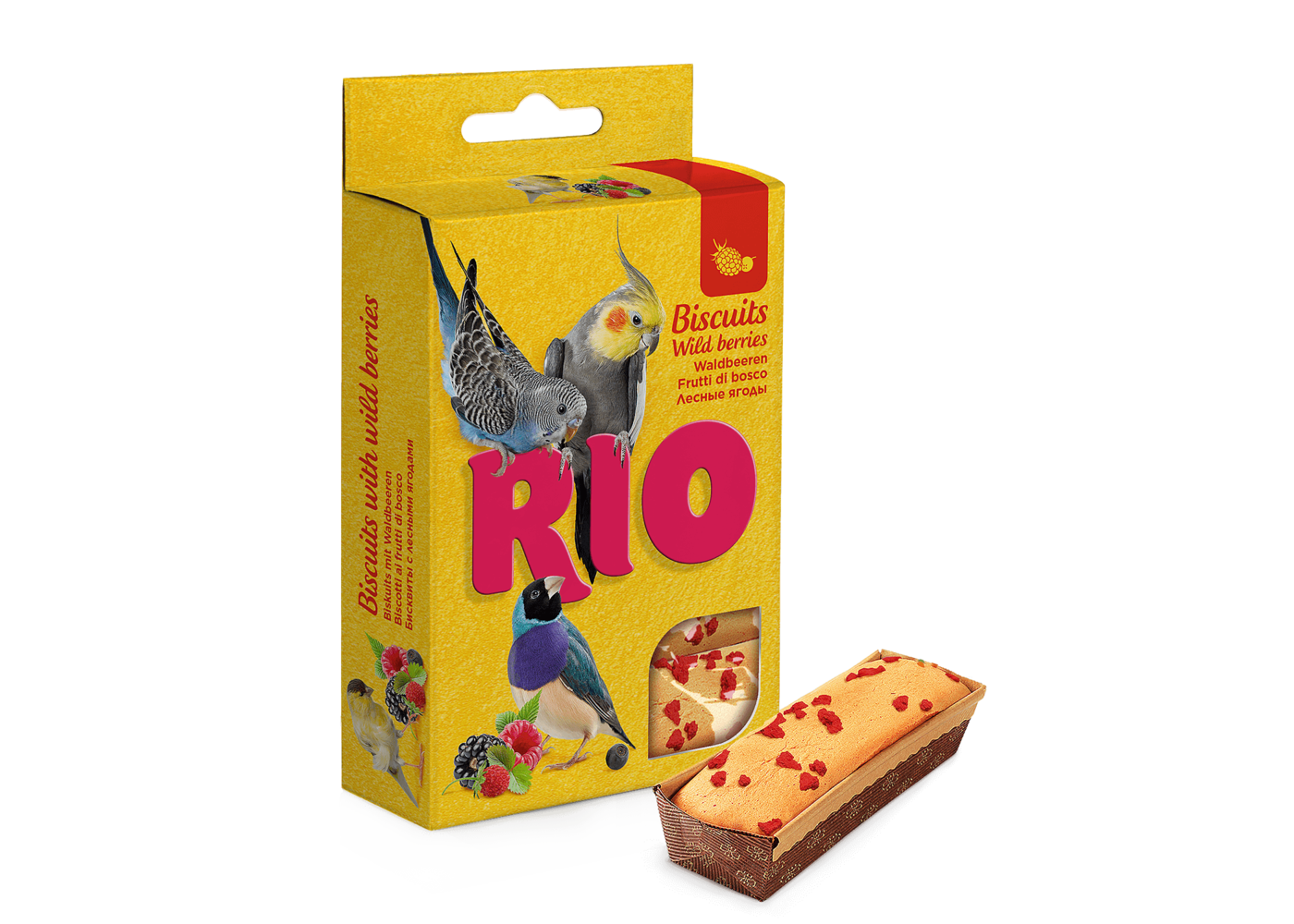 RIO Biscotti con bacche selvatiche per tutti i tipi di uccelli, 5x7 g