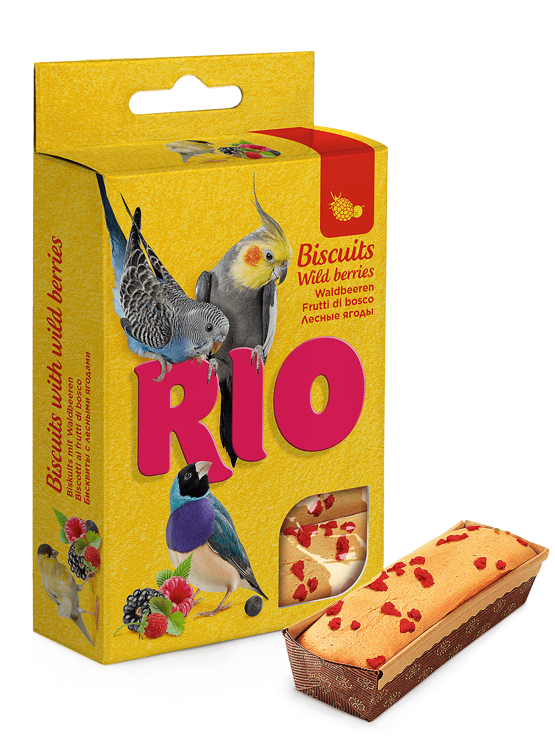 RIO Biscotti con bacche selvatiche per tutti i tipi di uccelli, 5x7 g
