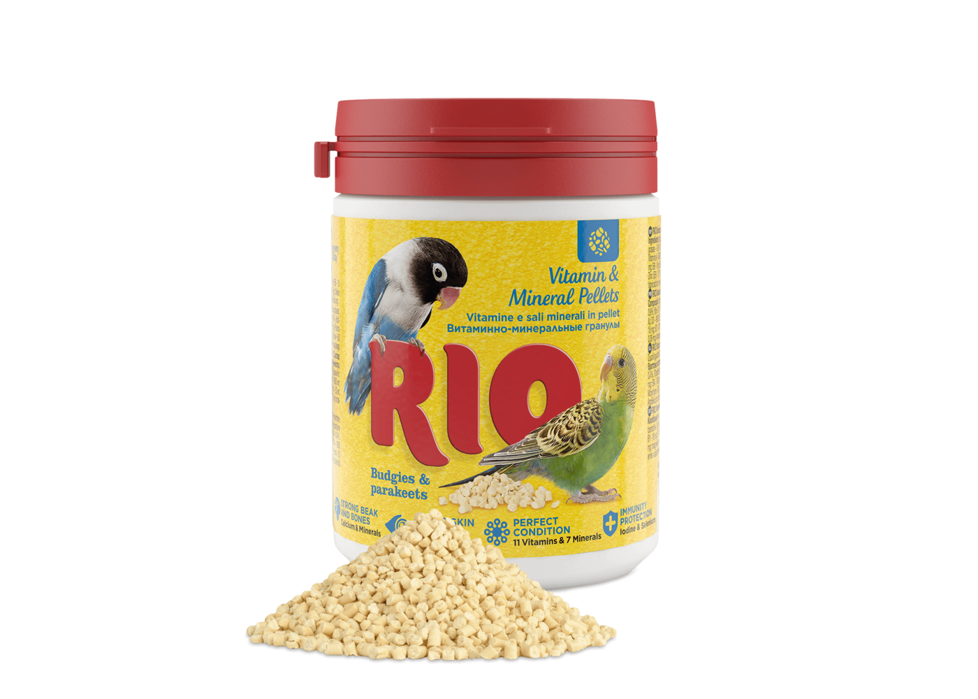 RIO RIO Vitamin & Mineral Pellets per varie specie di parrocchetti, 120 g