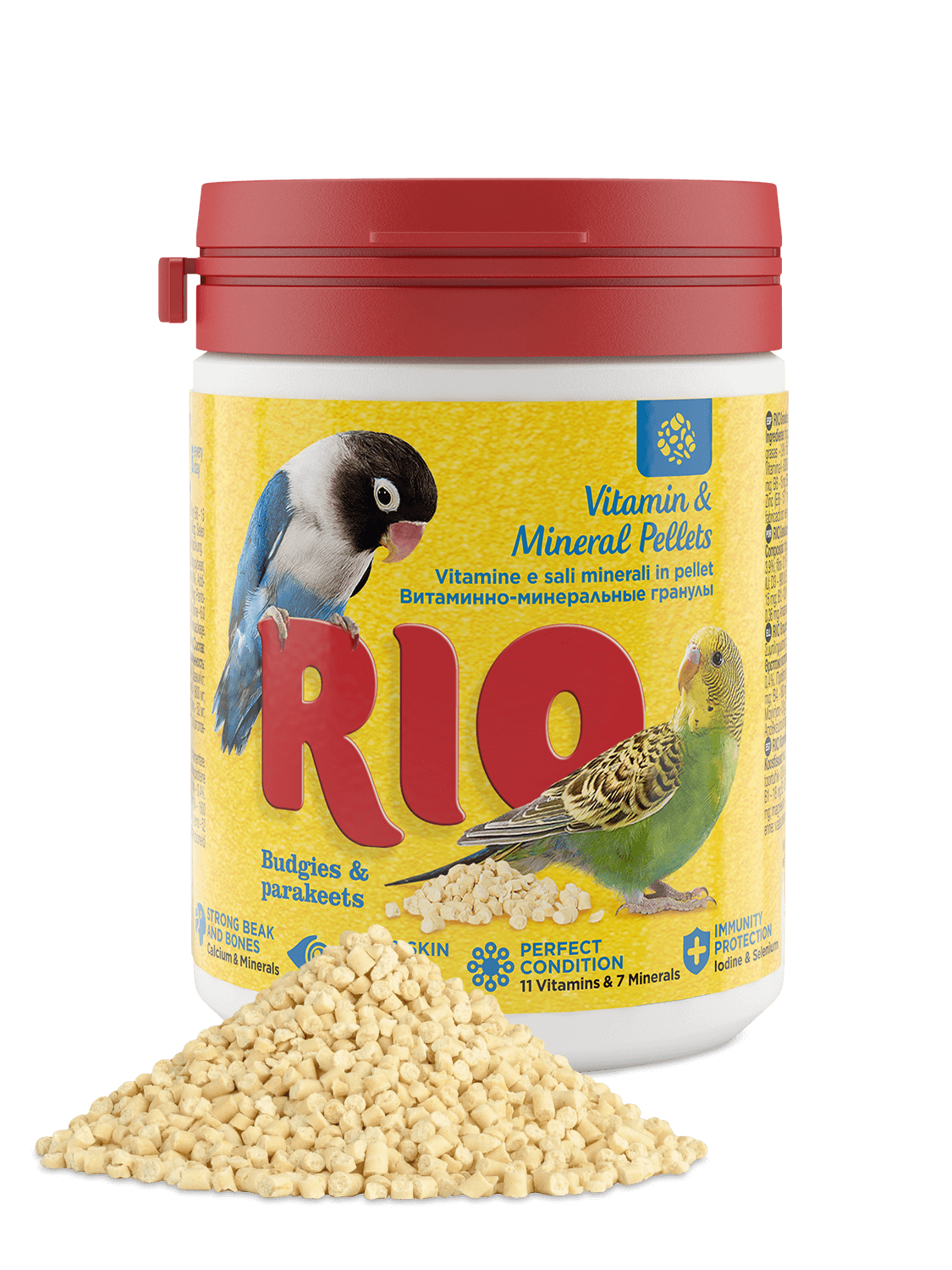 RIO RIO Vitamin & Mineral Pellets per varie specie di parrocchetti, 120 g