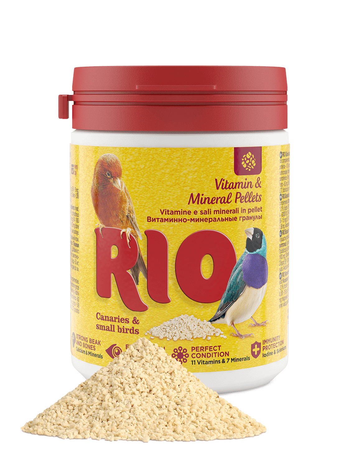 RIO RIO Vitamin & Mineral Pellets per canarini, uccelli esotici e altri piccoli uccelli, 120 g
